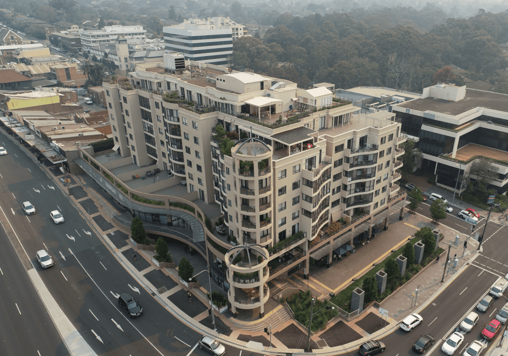 Aerial View of Genesis Tower in Epping